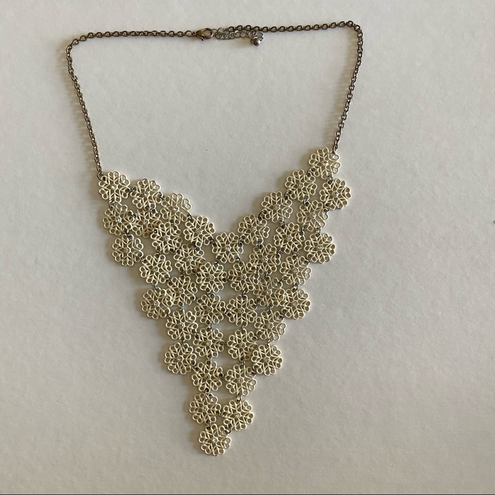 Cream & Diamond Statement Necklace